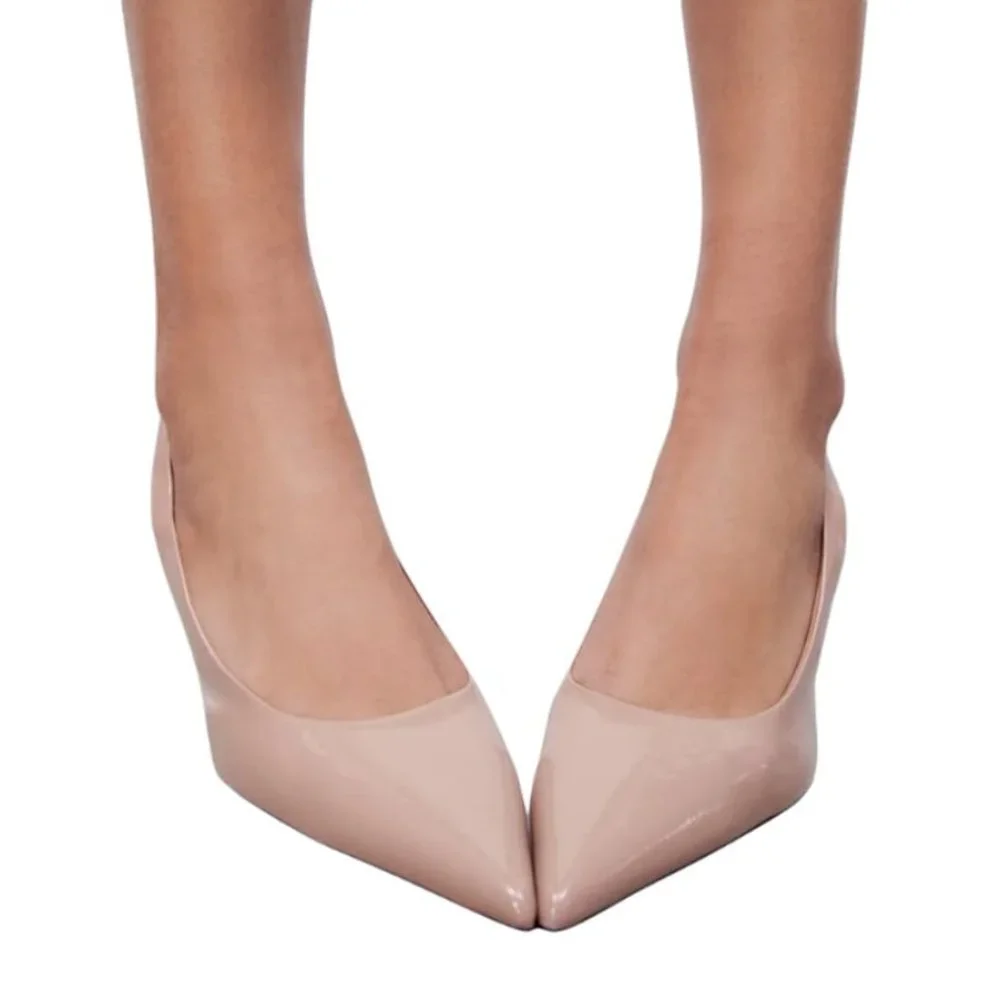 ZARA PATENT SLINGBACK HEELS SS22 PINK | 3208/810 - Picture 4 of 6